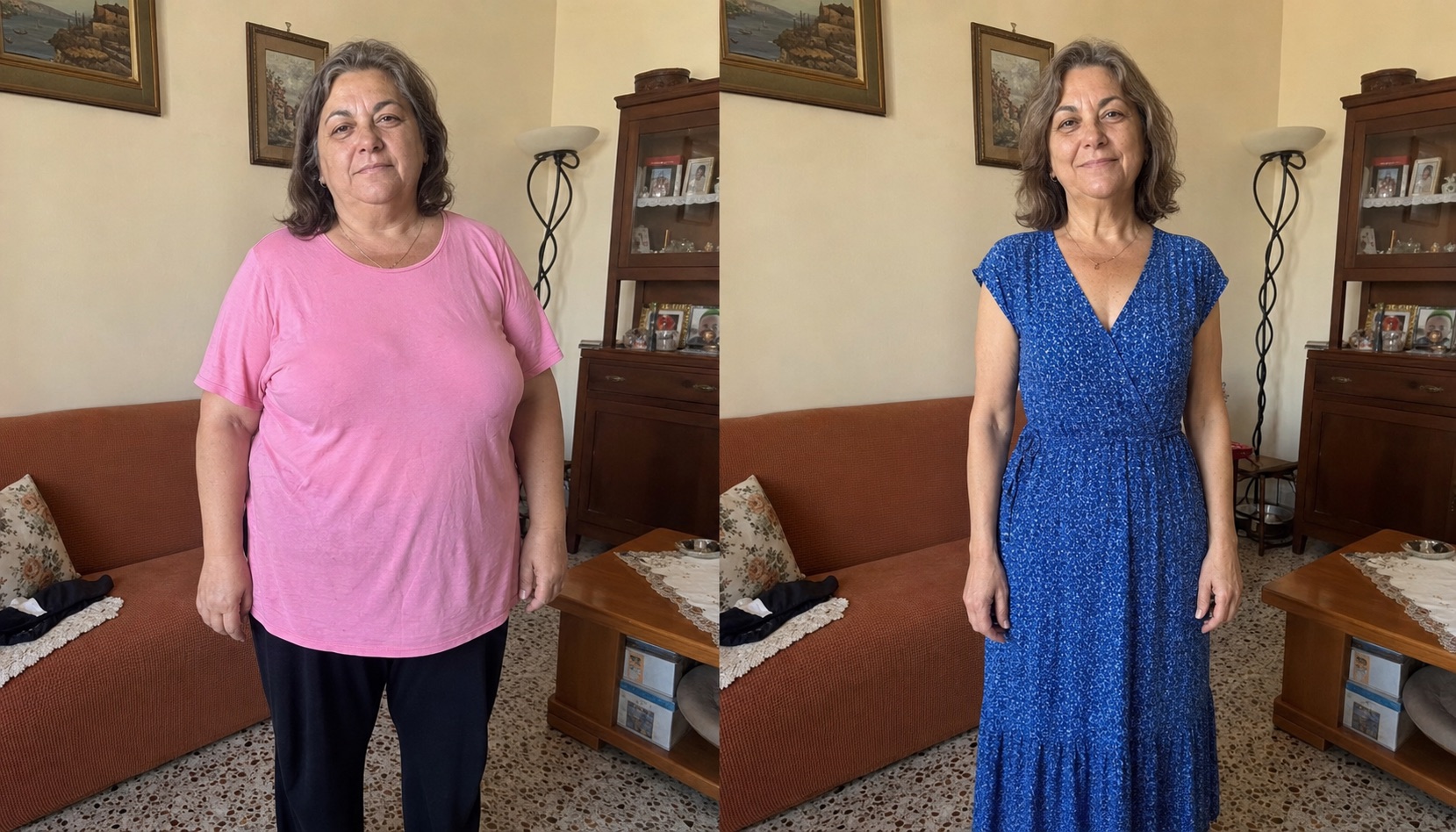 Mrs Wilson before and after losing 37 kg